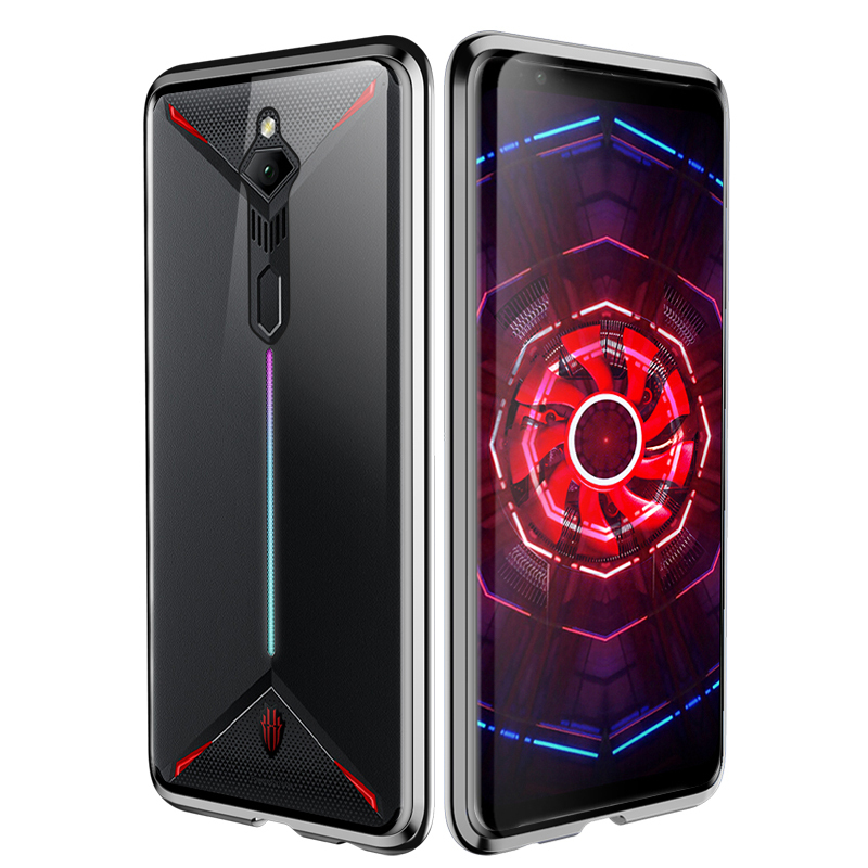 适用于努比亚红魔3手机壳3s三代保护套游戏金属透明玻璃磁吸万磁