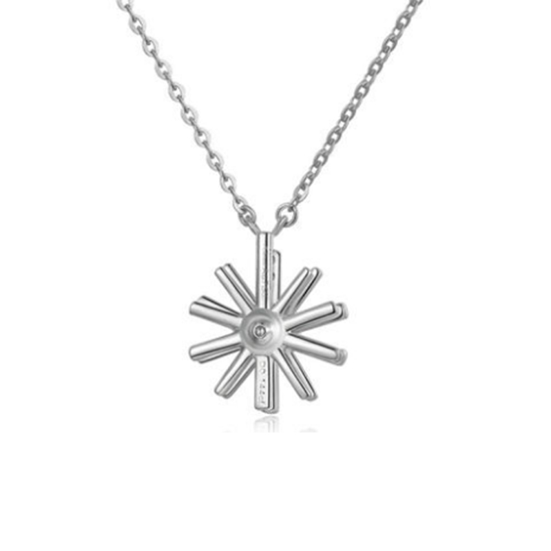 水贝珠宝(SHUIBEI JEWELRY)18K金白色小风车钻石项链