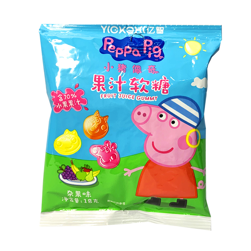 小猪佩奇PeppaPig果汁软糖杂果味18克 ×5袋装 儿童零食