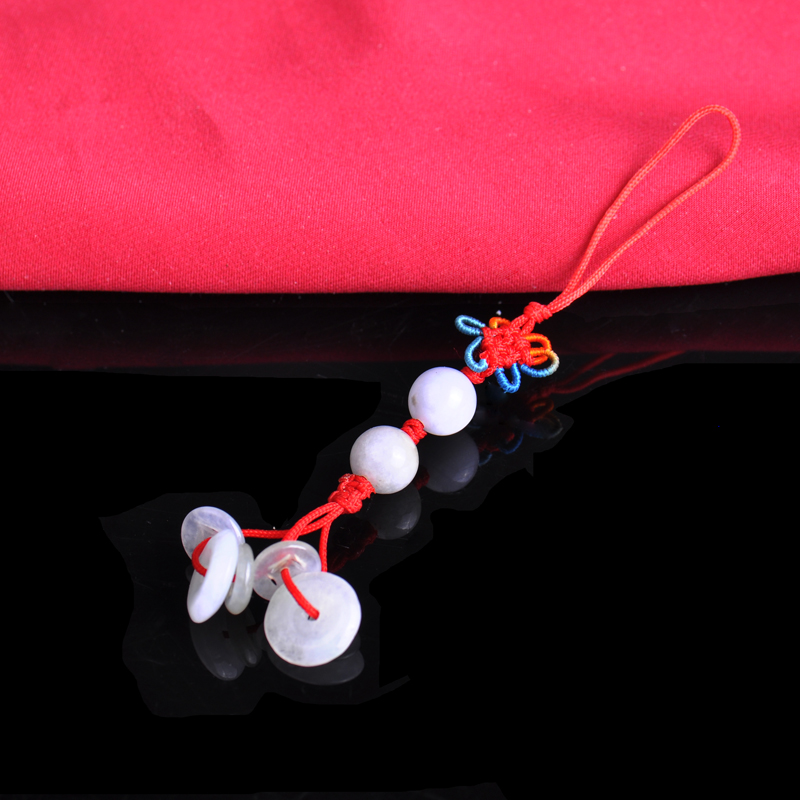 梦克拉Mkela 翡翠包包链手机链挂件挂饰 涵义 手机链 手机坠 手工编织 钥匙坠 玉石平安扣包链高清大图