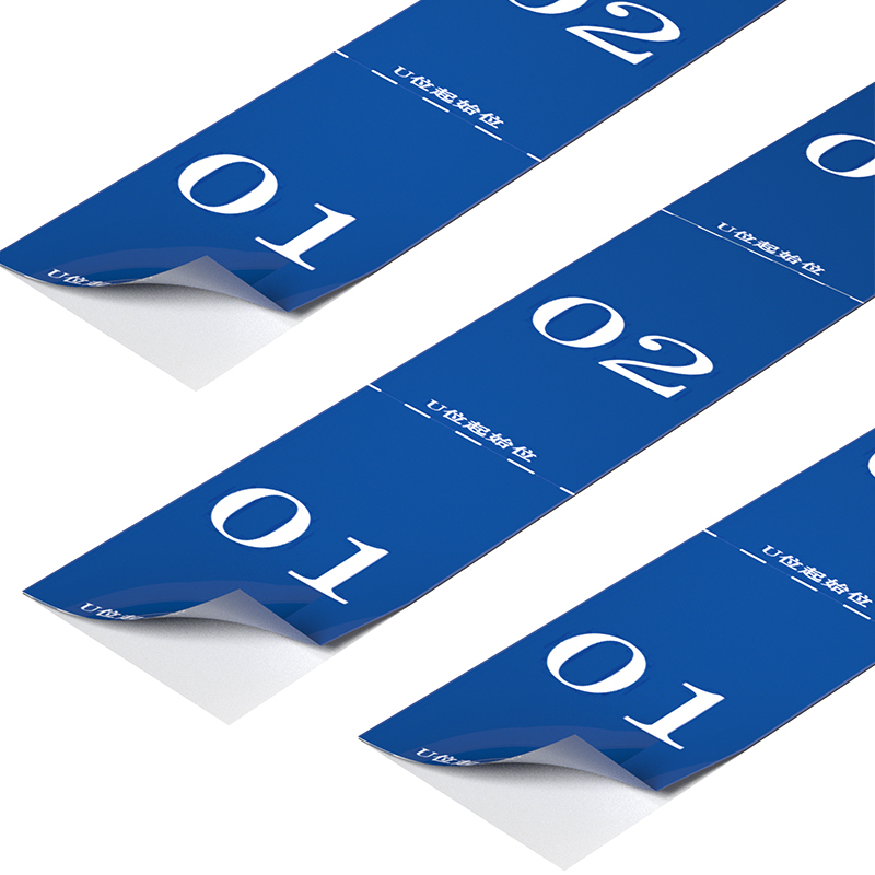 makeid bp-pvc-27 标签纸u位标签机架标签蓝色长条标签