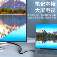 晶华 micro微形HDMI公转HDMI 迷你延长转换线相机平板笔记本电脑接显示器电视投影仪公母转接头 H703