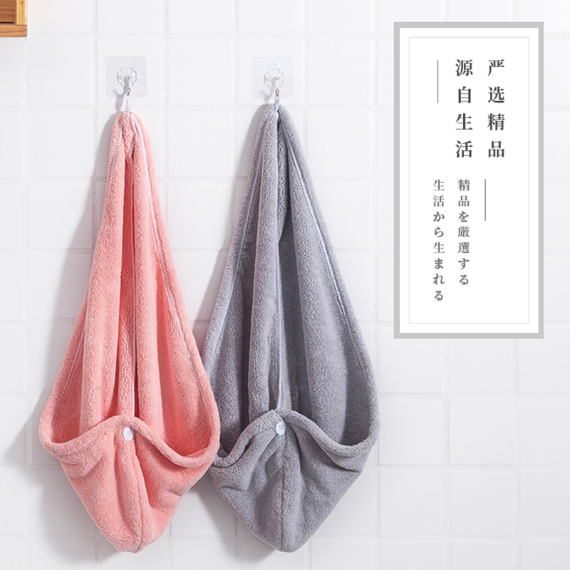 吸水干发帽女加厚懒人速干盘发巾包头巾洗头毛巾抖音可爱 三维工匠 浅灰色高清大图