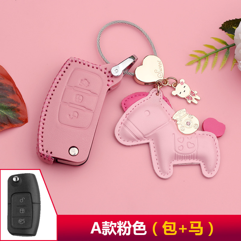 适用于福特蒙迪钥匙包致胜福睿斯福克斯翼虎翼博锐界真皮钥匙套