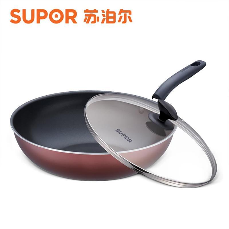 苏泊尔(SUPOR)炒锅NC30F4易洁不粘锅 30cm 少油烟 送原装木铲