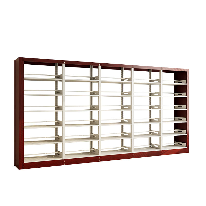 臻远ZY4072640 钢制书架红色资料架 双面6层一列五组 4600*450*2000mm