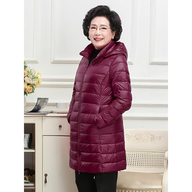迪鲁奥(DILUAO)40岁50岁妈妈穿的羽绒服2021新款冬季女士服中老年妈妈装中长款轻薄大码可拆卸帽外套高清大图