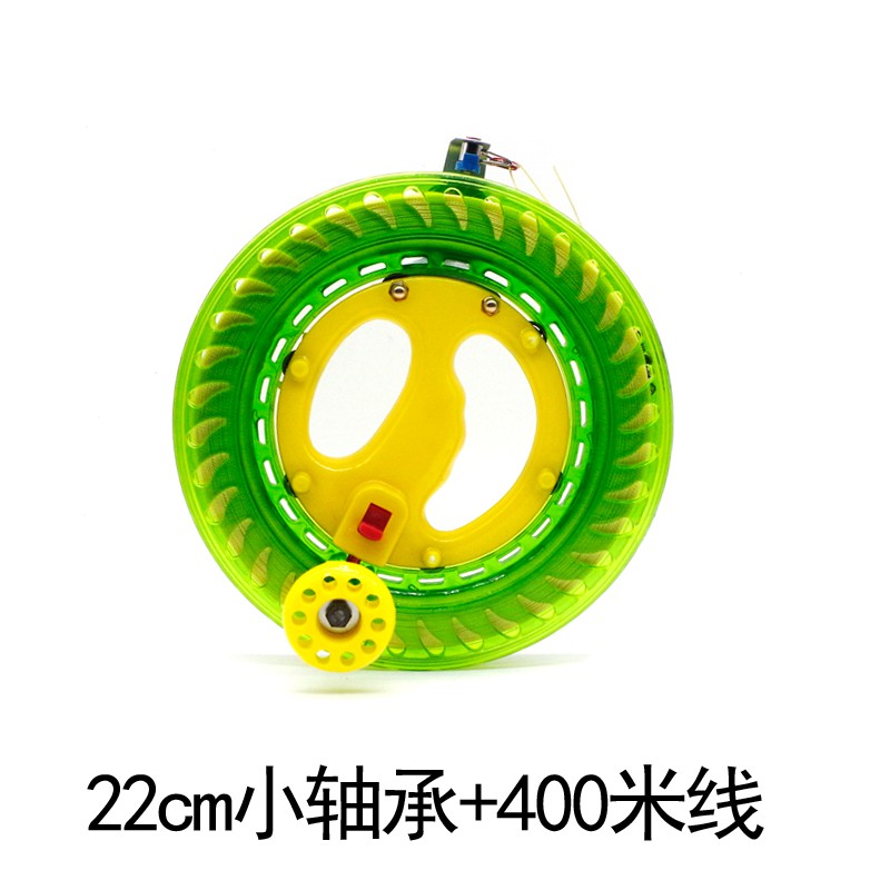 新款风筝线轮成型大轴承线轮手握轮尼龙线风筝线轴绿色水晶创意 三维工匠 18cm滚珠线轮+300米2股线已缠好高清大图