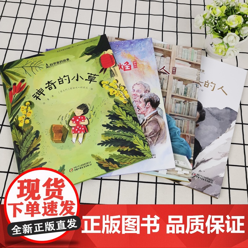 全套4册科学家的故事系列 神奇的小草 数学怪人 远方的火焰 敲打石头的人李四光屠呦呦励志读物郭永怀陈景润一二三年级课外书高清大图