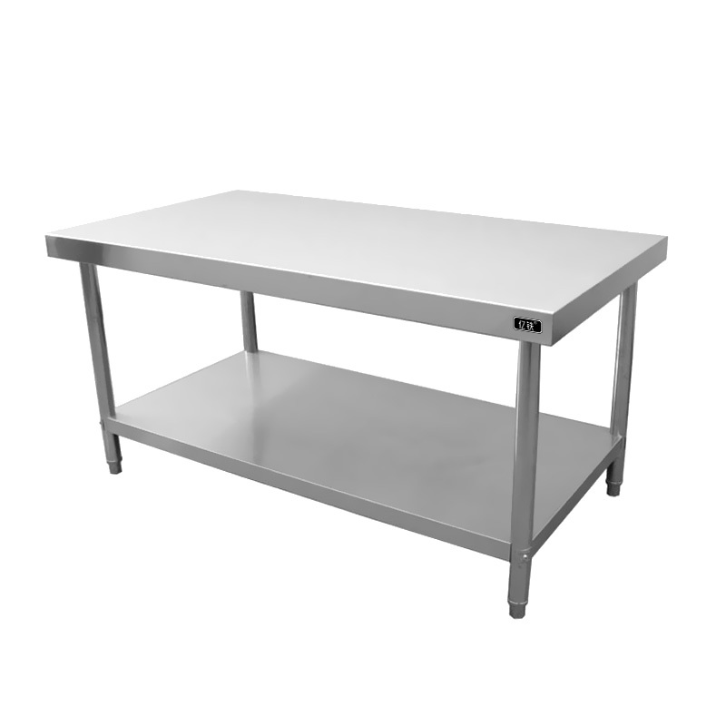 亿铁(YI TIE)不锈钢厨房双层平板工作台150*60*80cm/个高清大图
