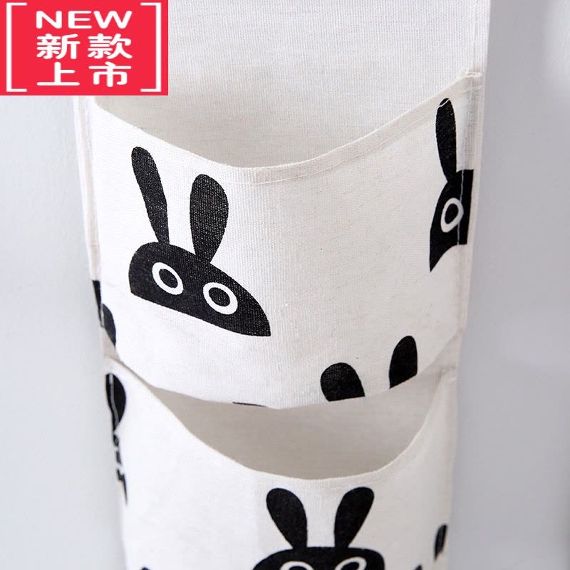 可莉允布艺挂墙上置物袋储物挂兜 门后可悬挂式收纳布袋多层墙面壁挂袋图片