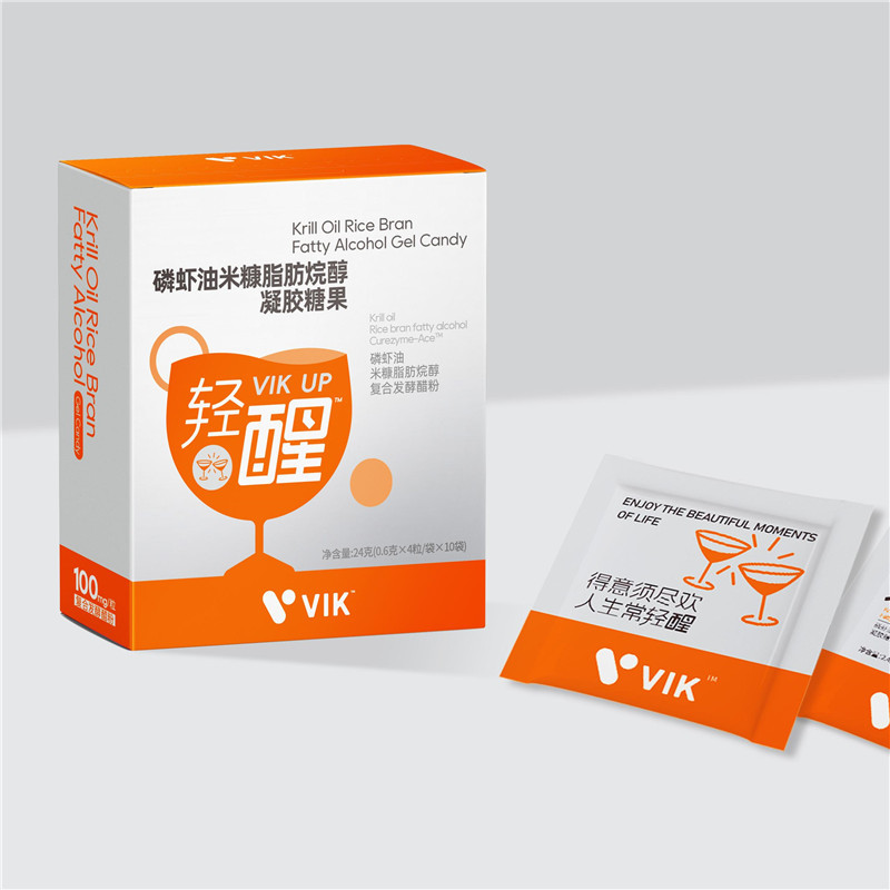 VIK UP轻醒 磷虾油米糠脂肪烷醇凝胶糖果痛快畅饮40粒