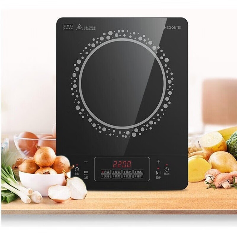 美的(Midea)电磁炉 2200W大功率 八档火力 纤薄 定时功能电磁灶火锅炉 C22-RT22E01