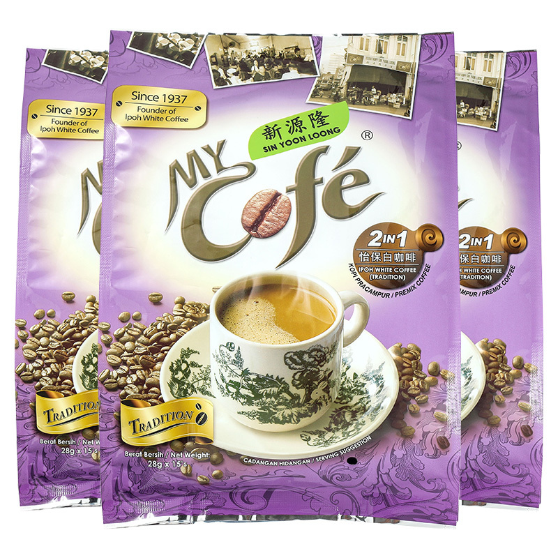3袋装▏My Cofe SINYOONLOOG 新源隆 怡保白咖啡2合1 420g 马来西亚进口袋装 速溶咖啡