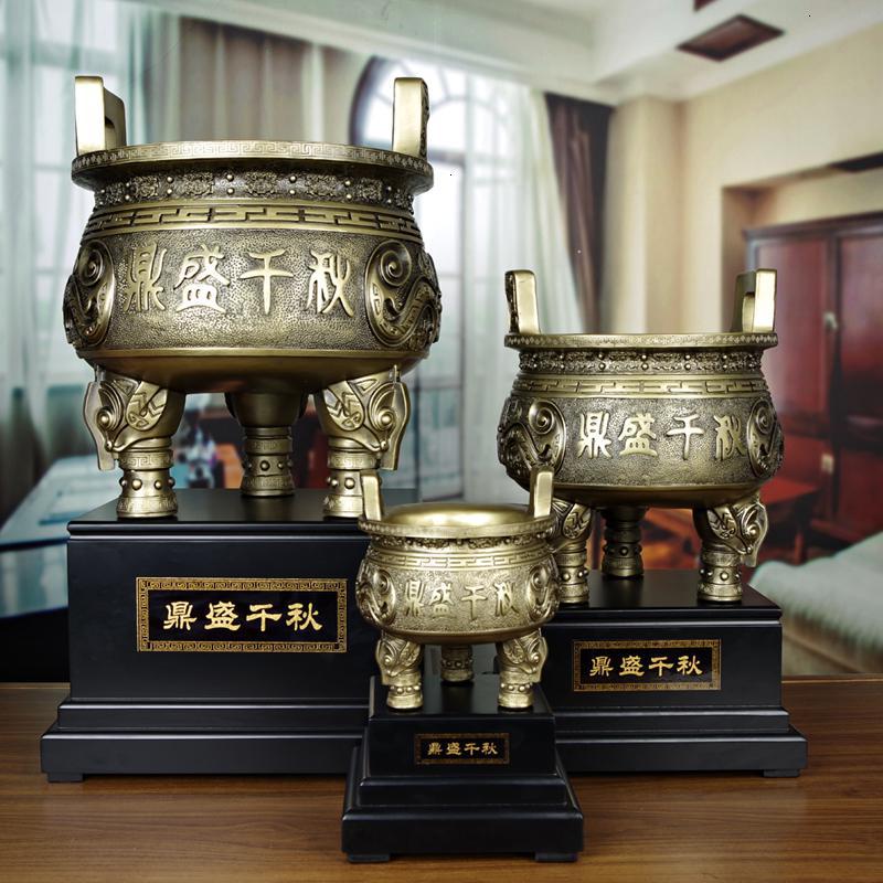美帮汇三足圆鼎摆件大号商务办公装饰店铺开业礼品落地摆件高清大图