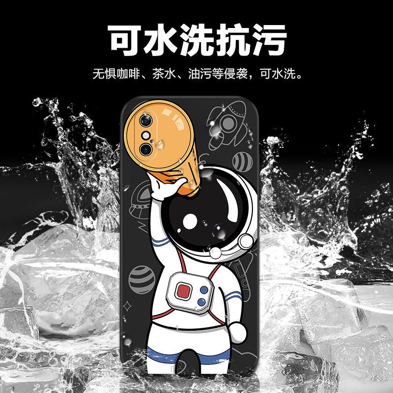 经典黑-望远镜宇航员(无侧边无挂绳) [苹果X/XS通用] 宇航员苹果x手机壳iPhonexr男款潮牌xs max硅胶防