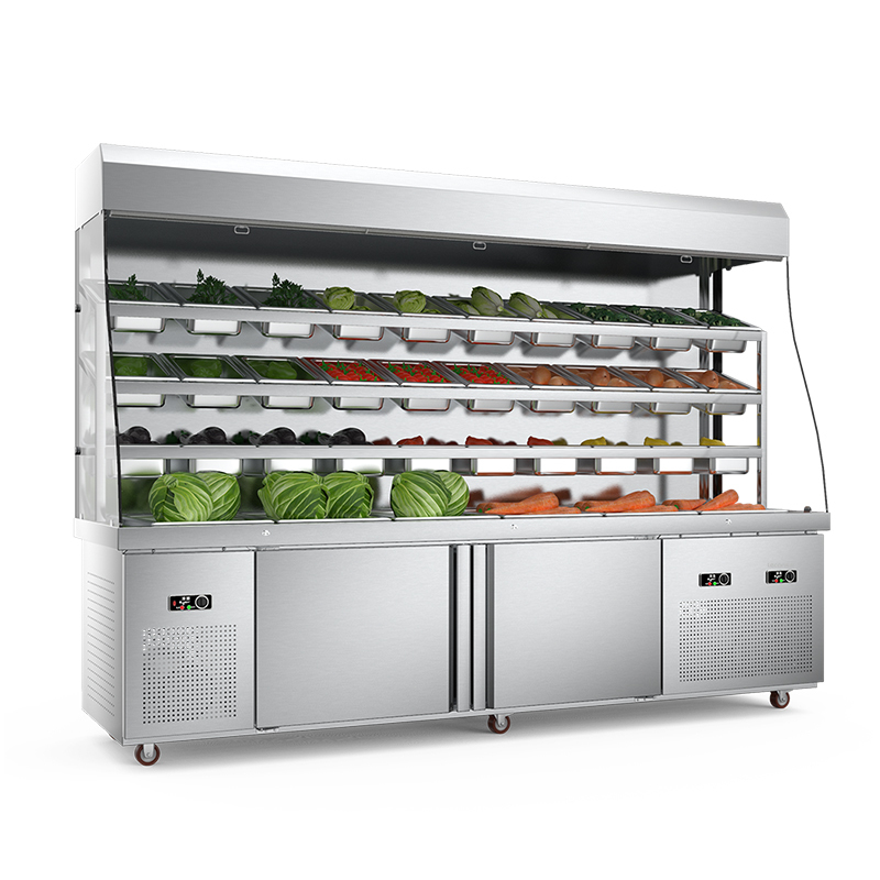 乐创lecon麻辣烫展示柜冷藏冷冻冰箱商用保鲜柜点菜柜串串设备风幕柜
