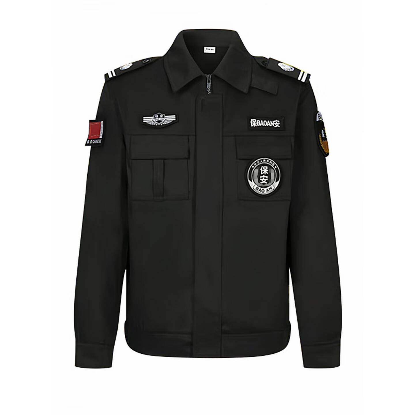 剑神保安春秋装工作服 夹克款秋冬拉链套装 黑色高清大图