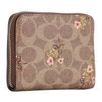 COACH 蔻驰 奢侈品 女士专柜款卡其色人造革短款钱包钱夹