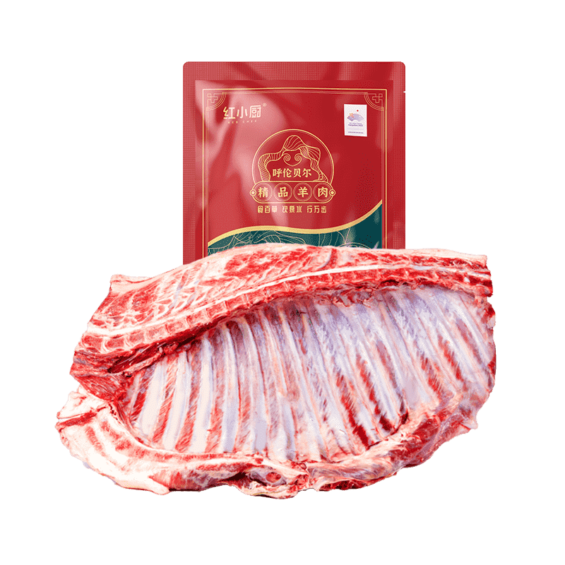 红小厨羊排新鲜羊肋排现杀羊肉内蒙古羔羊半成品生鲜冷冻食材2斤
