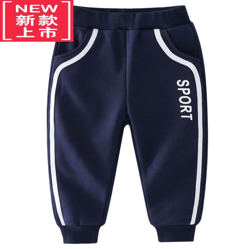 可莉允男童裤子加绒秋冬2022新款宝宝冬季一体绒运动长裤棉裤儿童保暖裤图片