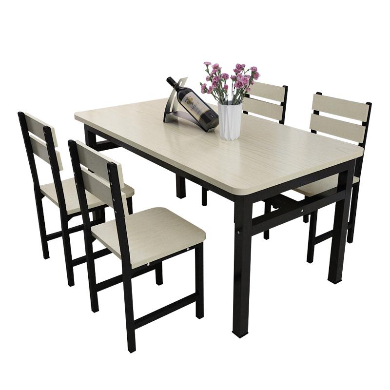 简约餐桌椅组合小户型现代长方形快餐饭店家用吃饭桌简易4人6桌椅高清大图