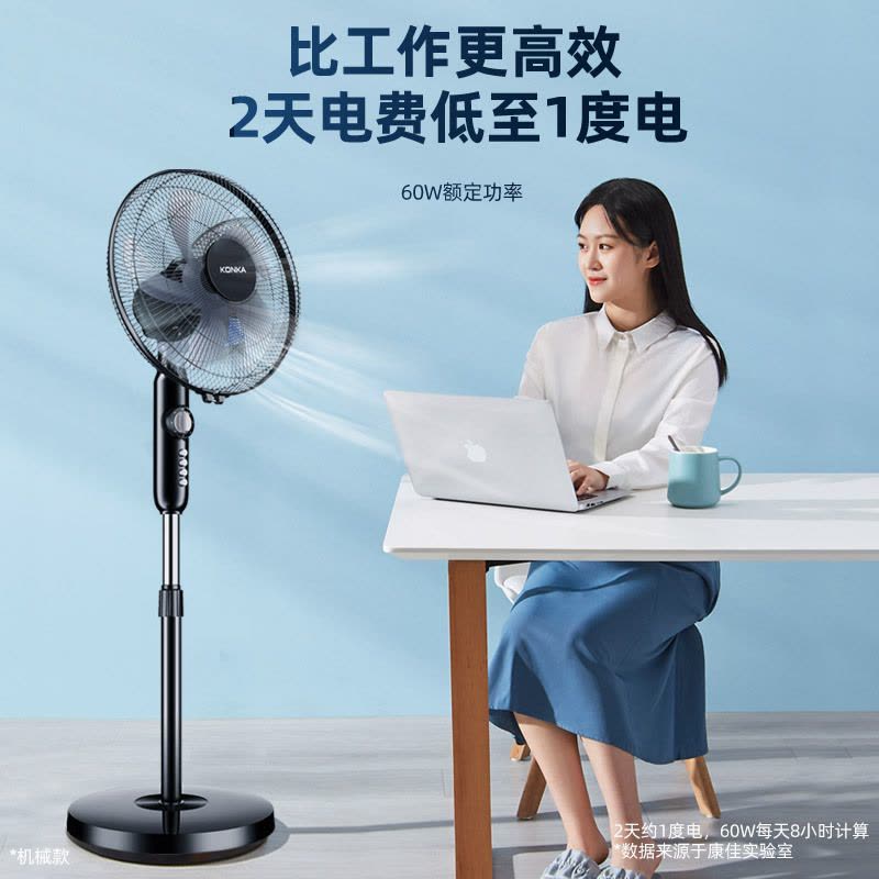 康佳电风扇落地扇家用遥控立式大强力电扇音轻摇头台式宿舍工业扇静图片