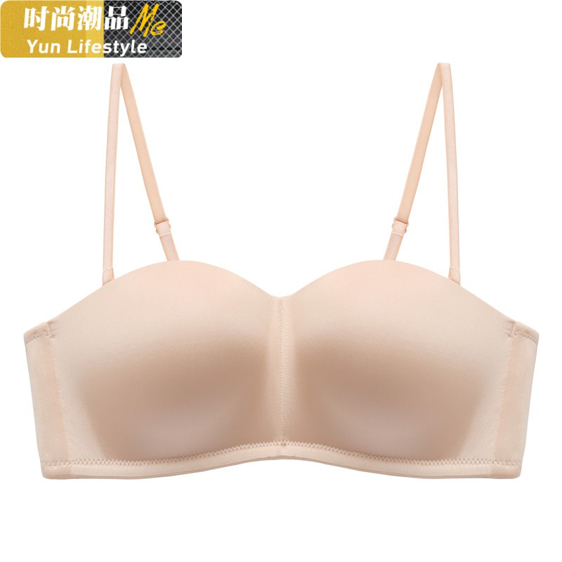 YUNWUXIN无钢圈半杯文胸隐形无肩带防滑大胸大杯内衣胸罩