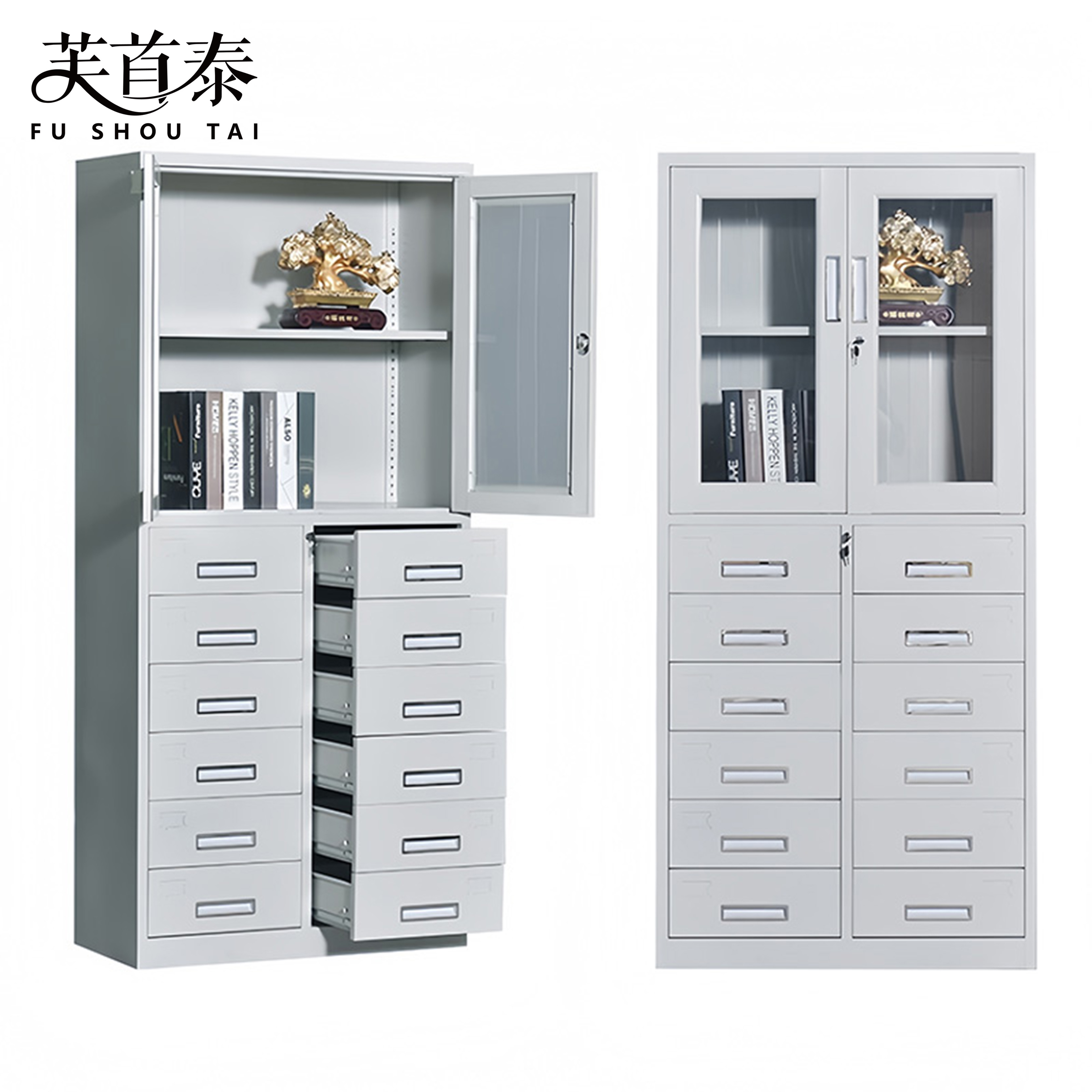 芙首泰办公文件柜2门12抽850*390*1800mm台高清大图