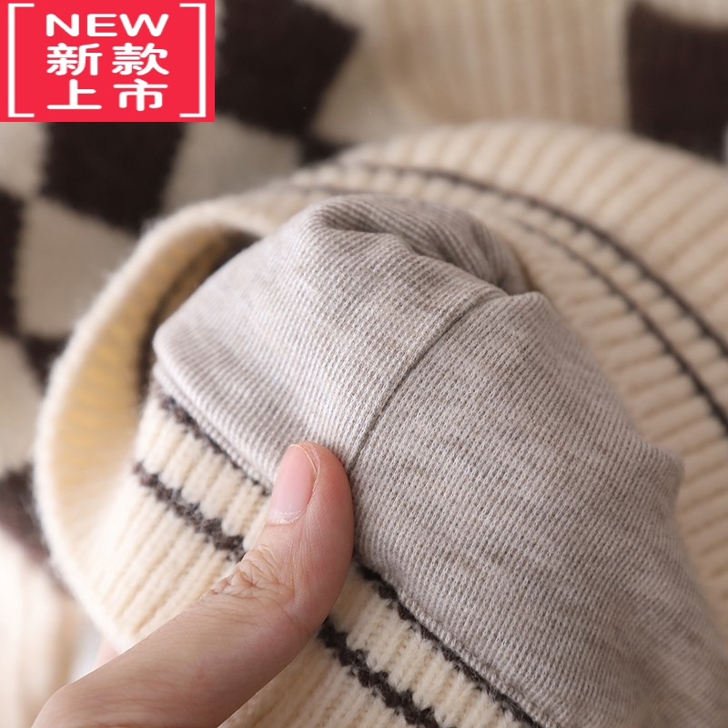 可莉允儿童毛衣男童秋冬款男孩2022新款小童秋装内搭宝宝针织衫加绒加厚