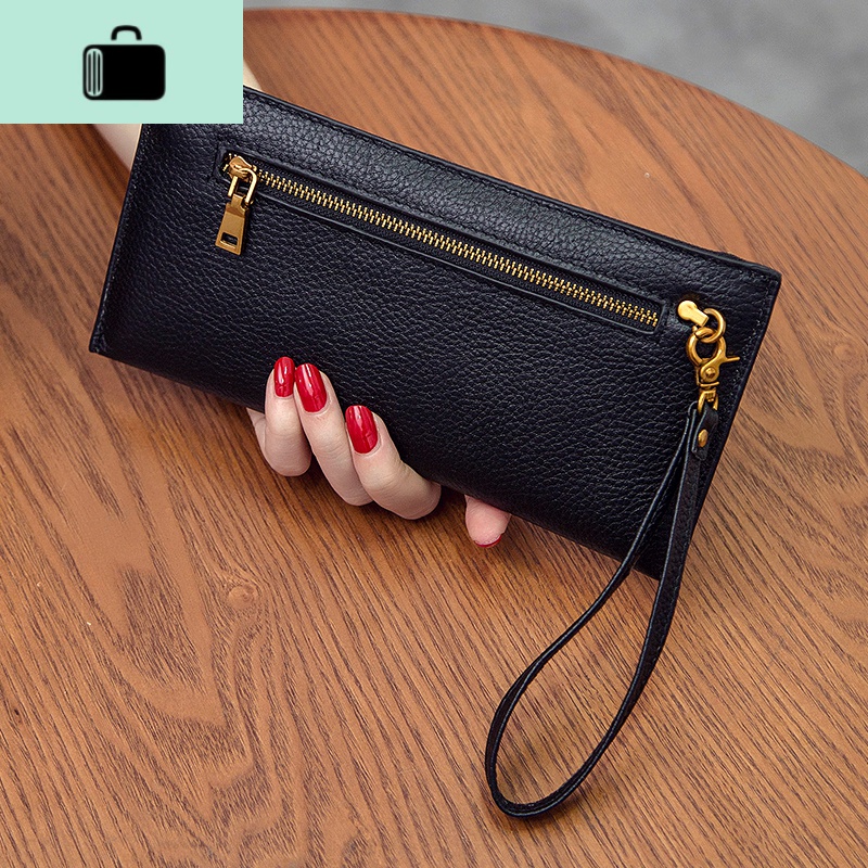 韩版长款女士钱多功能皮夹头层牛皮简约拉链手拿包钱夹超薄NEW LAKE高清大图