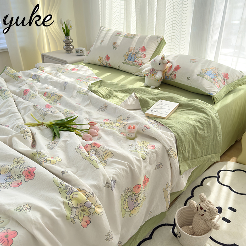 夏被四件套水洗棉麻双人凉感被单人宿舍空调婴儿夏凉被高清大图