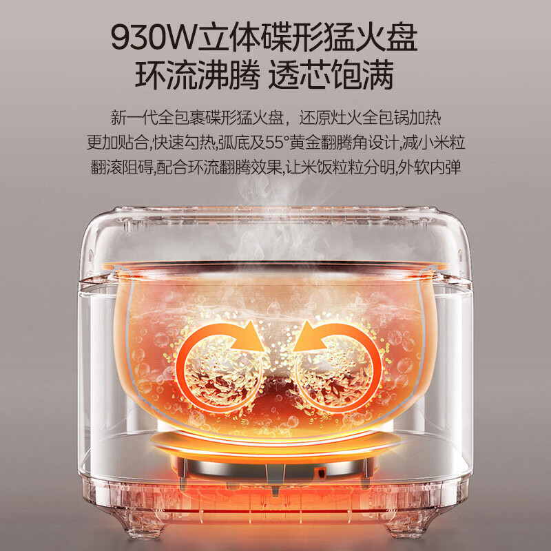 美的(Midea)电饭煲MB-4E03S电饭锅0涂层316L不锈钢内胆4升大容量家用4-6个人无涂层智能多功能