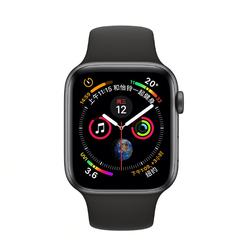 Apple Watch Series 4智能手表( GPS+蜂窝网络款 44毫米深空灰色铝金属表壳 黑色运动型表带)