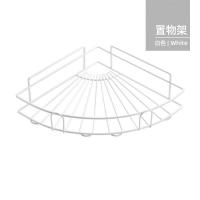 免打孔转角置物架卫生间洗漱架厨房浴室壁挂三角架收纳架|中号白色单件无送(4贴+4钩)