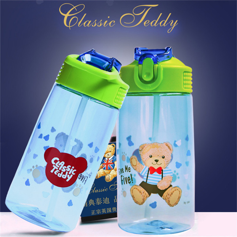 精典泰迪(Classic Teddy)水杯TDPF-Q561C硅胶奶嘴一键式开关PP材质男童女童可爱便携大容量吸管杯