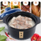 康舒砂锅炖锅家用燃气耐高温干烧不裂陶瓷锅煲汤锅沙锅汤煲石锅 黑至味千叶蓝盖款3.4L(3-5人)