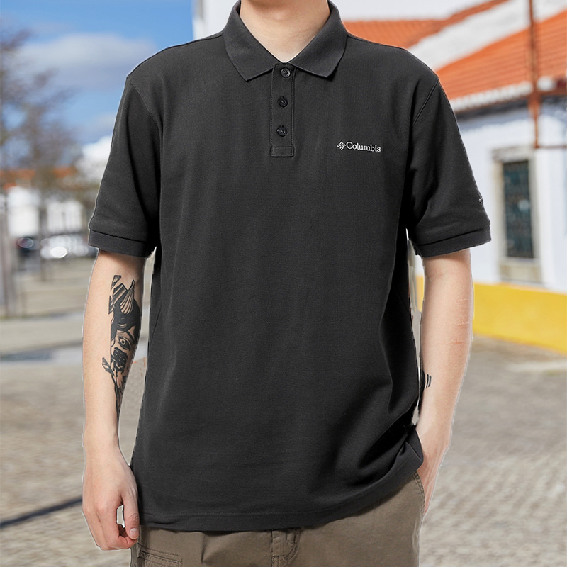 22春夏款columbia哥伦比亚短袖t恤男户外快干宽松翻领运动休闲半袖