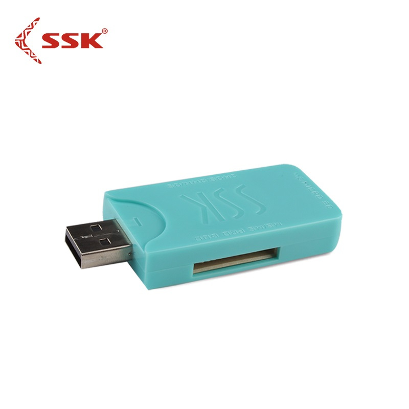 白色 USB2.0 SSK飚王读卡器SCRM053闪灵四合一MSM2TFSD卡手机相机内存卡读卡器