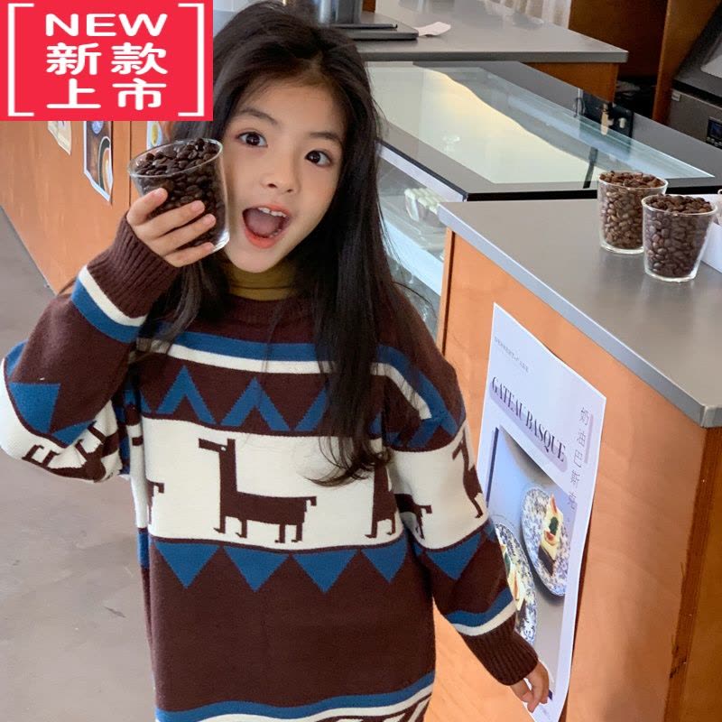 可莉允leobaby女童连衣裙2022秋冬新款儿童包芯纱条纹毛织裙宝宝毛衣裙图片