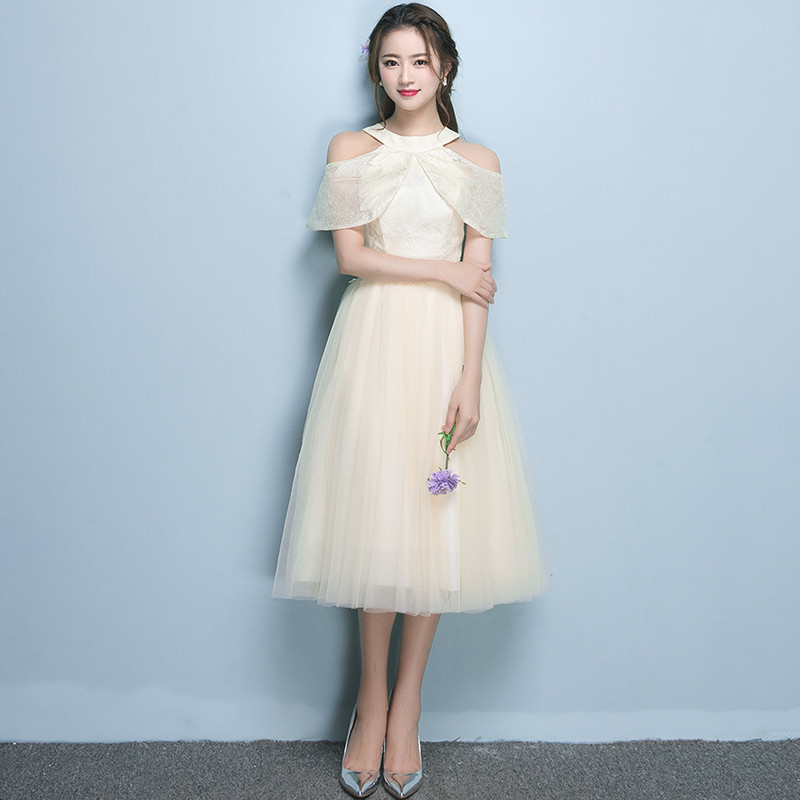 伴娘服中长款新款秋冬韩版姐妹团修身显瘦灰色派对晚礼服裙女