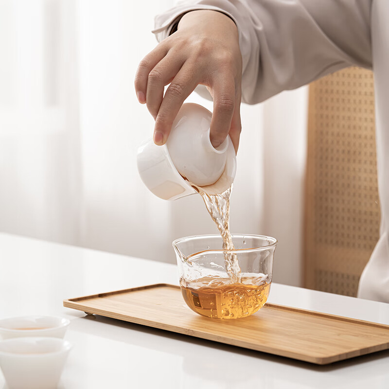 苏氏陶瓷(SUSHI CERAMICS) J0795 羊脂玉瓷快客杯(盖碗品茗杯公道杯) 五件套 (单位:套)高清大图