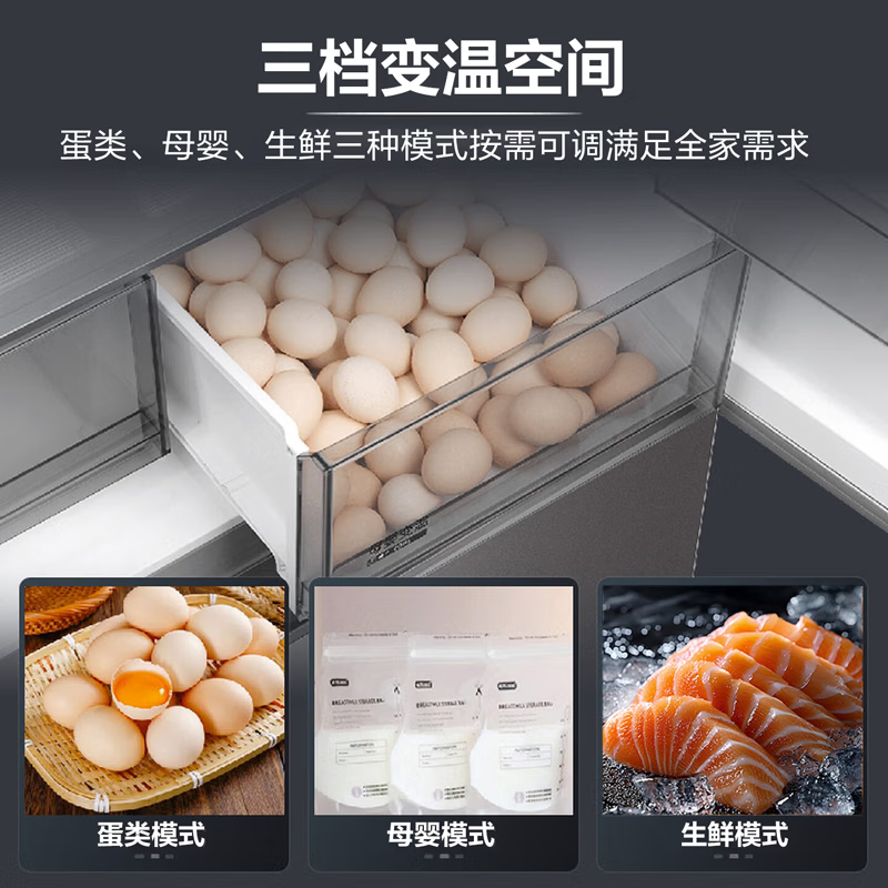海尔(Haier)小红花冰箱503升双净化系统双循环法式多门超薄家用双变频一级能效风冷无霜家电大容量+全域除菌净化高清大图