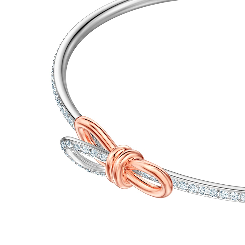 Swarovski 施华洛世奇人造水晶蝴蝶结镀白金镯链轻奢饰品 5447079高清大图
