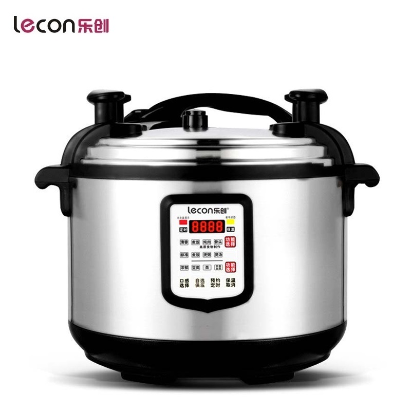 lecon/乐创洋博 25L大容量电压力锅商用 饭店电饭锅食堂用电饭煲 高压锅高清大图