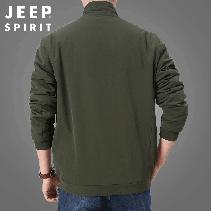 JEEP SPIRIT吉普男士立领夹克秋冬加绒加厚外套工装军旅登山服防风保暖男装衣服