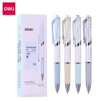得力deliS11中性笔按动学生书写0.5mm12支装 办公时尚水笔小清新走珠笔宝珠写字做作业顺滑签字笔商务白领少女心