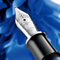 百利金(Pelikan ) M805亮丽蓝18K金尖钢笔树脂镀钯金墨水 单笔 EF尖