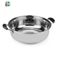 火锅不锈钢锅双耳汤锅家用煮面锅加厚电磁炉锅具火锅盆边炉锅 FENGHOU 28cm特厚款