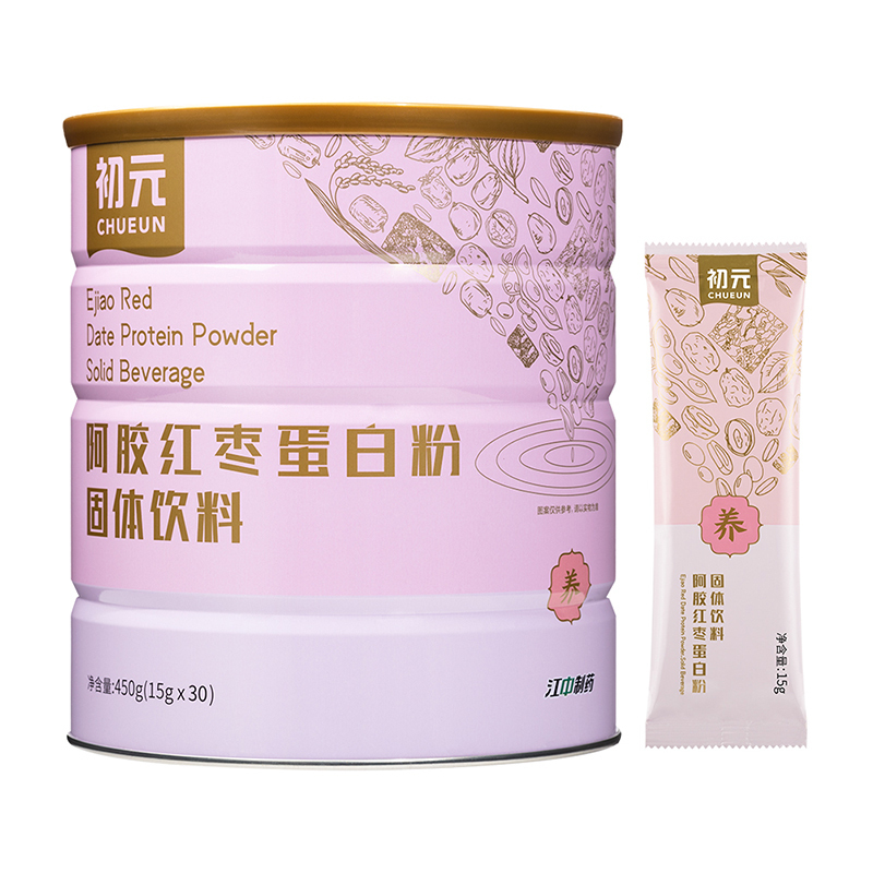 江中初元阿胶红枣蛋白粉450克罐装蛋白质乳清蛋白固体饮料女性中